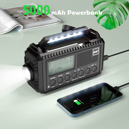 Mesqool Kurbelradio CR1009Pro DAB+ mit Solar und LED-Taschenlampe