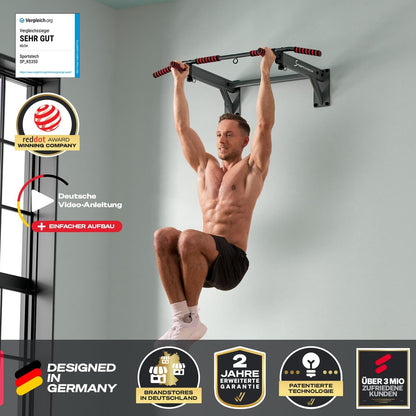 Sportstech KS350 Klimmzugstange 4in1 – Wandmontage klappbar