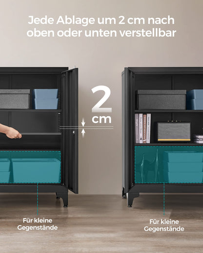 SONGMICS OMC013B01 Abschliessbarer Aktenschrank – mattschwarz