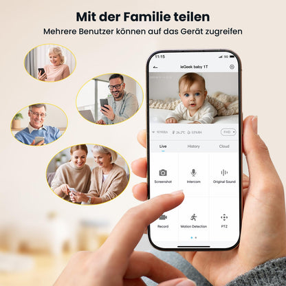 ieGeek Baby1T 2K Babyphone mit Kamera und 5-Zoll-Monitor