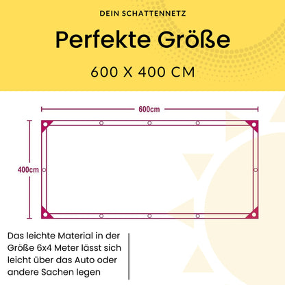 Schattennetz Auto Hund – Alu Hitzeschutz UV-Schutz 4x6 m