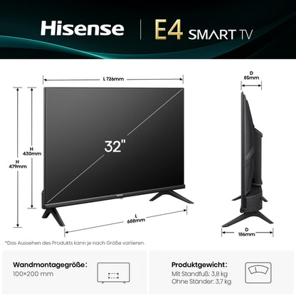 Hisense 32E4QT Fernseher - Smart TV 32 Zoll Full HD 2025