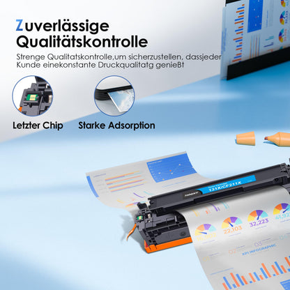 NOGIVY 131X 131A Toner 4er-Pack mit Chip für HP LaserJet Pro 200