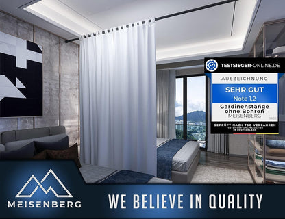 MEISENBERG Vorhangstange ohne Bohren, Teleskopstange 310-360 cm, Grau