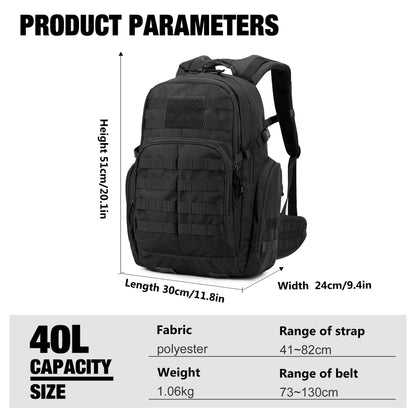 Mardingtop Taktischer Militär Rucksack Wanderrucksack - 40L