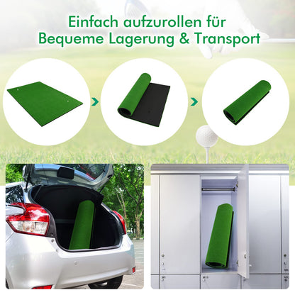 COSTWAY Golf Abschlagmatte 150x100cm inkl. Tees – Indoor/Outdoor