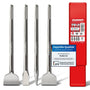 SCHWABENBACH SDS Max Meissel-Set 400 mm 4-teilig mit Fliesenmeissel aus Chrom-Vanadium-Stahl