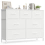 SONGMICS Kommode LGS323WH01, 7 Stoffschubladen, Stahl & MDF, weiss