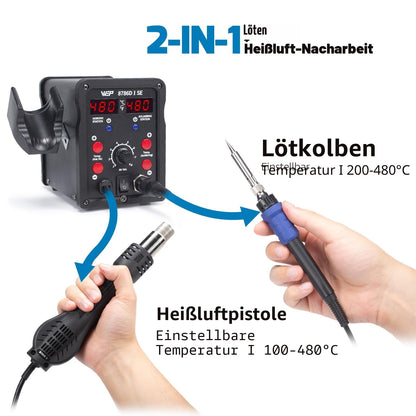 WEP 8786D-I SE 2-in-1 Lötstation mit Heissluftstation Set