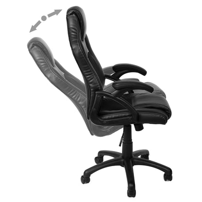 Panorama24 Gaming Stuhl Ergonomisch Bürostuhl mit Wippfunktion – Schwarz