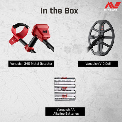 Minelab Vanquish 340 Multifrequenz Metalldetektor mit V10 DD Spule