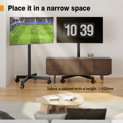 Hemudu TV Ständer rollbar 23-60 Zoll, höhenverstellbar, VESA 400x400