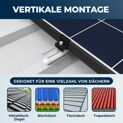 ANFIL Solarpanel Halterung für Flachdach und Metalldach, verstellbar