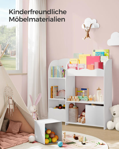SONGMICS Bücherregal Kinder GKR042W01 - Wolkenweiss, 2 Boxen