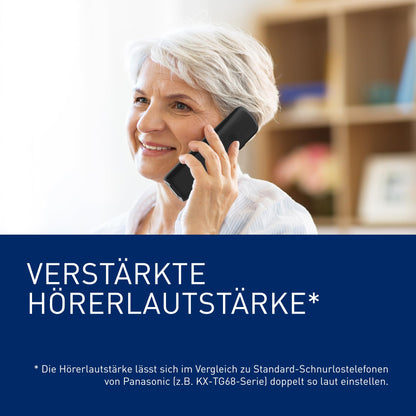 Panasonic KX-TGU133EXB Schnurlostelefon AB – 3 Mobilteile, Schwarz