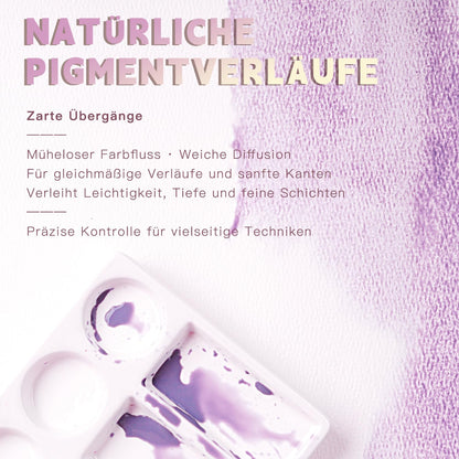 Fuumuui Aquarellfarben Set, 24 deckende Farben mit Mischpalette