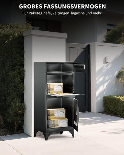 SwissDesign Paketbriefkasten XXL Anthrazit - Edelstahl Aussen
