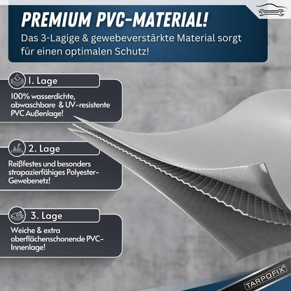 Tarpofix Anhängerplane 258x136cm Grau - PVC Flachplane
