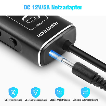 RSHTECH RSH-A11PD USB C Hub aktiv mit Netzteil – 11 Port, 20W PD