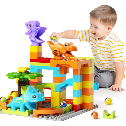 burgkidz Murmelbahn Bauklötze Dinosaurier Set, 78-teilig, ab 3 Jahren