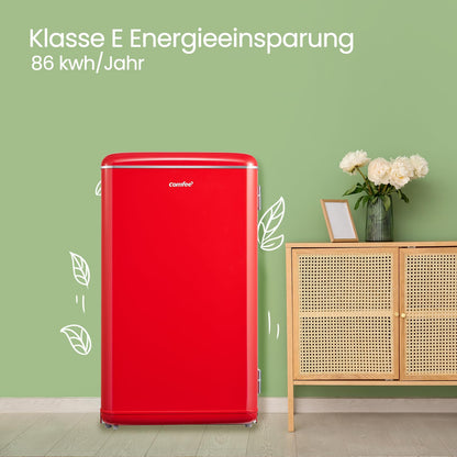 Comfee' RCD93RE2EURT(E) Mini Kühlschrank 93L Retro – Rot