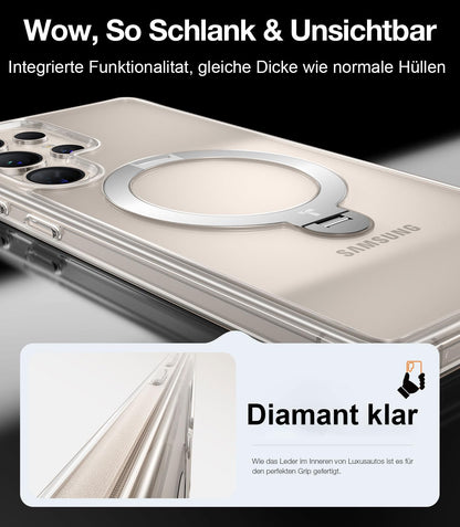TORRAS Ostand Q3 Spin transparente Hülle für Samsung Galaxy S25 Ultra