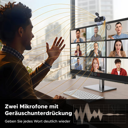 UGREEN FineCam Lite 4K Webcam mit Mikrofon und Objektivabdeckung