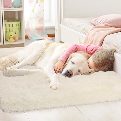 Sour Lemon Hochflor Teppich – Creme Wohnzimmer, 160x230 cm