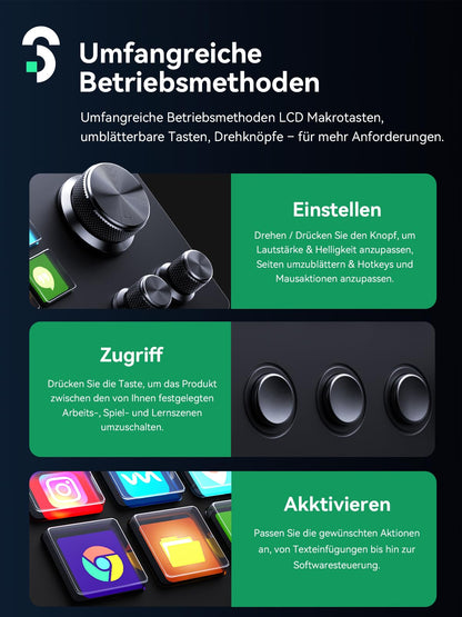 SOOMFON Stream Controller Deck SE, 6 LCD-Makrotasten, Schwarz