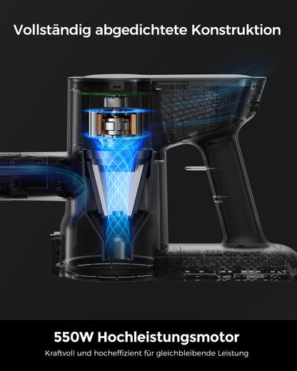 VACTechPro F02 Lite Akku-Staubsauger kabellos, 550 W/50 kPa