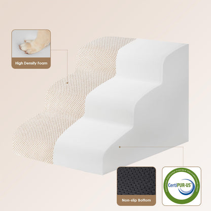EHEYCIGA Hundetreppe für kleine Hunde, 3 Stufen, 40 cm, Beige