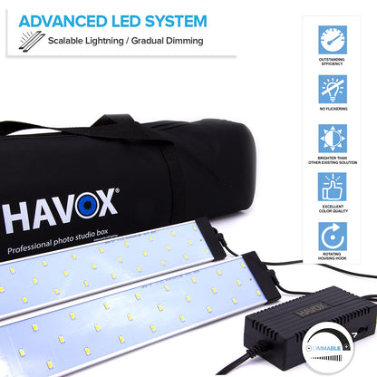HAVOX HPB-40XD Fotostudio - 40x40cm LED Tageslicht