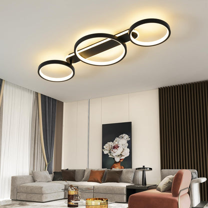 Lumis LED Deckenleuchte Dimmbar Ring 3-flammig - Schwarz 78cm