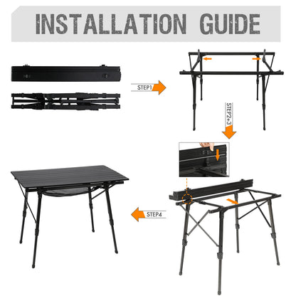 Portal Campingtisch faltbar höhenverstellbar - 90x53cm