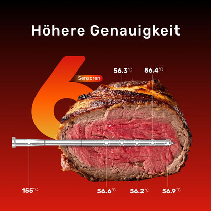 Meatmeet S Pro Fleischthermometer kabellos mit Bluetooth, 6 Sensoren