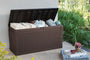 Koll Living Auflagenbox 270 Liter wasserdicht in Holzoptik – Kunststoffbox mit Rollen