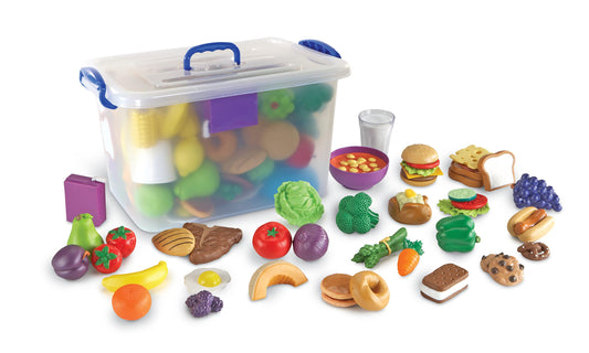 Learning Resources New Sprouts Lebensmittel-Riesenset. Mehrfarbige, realistische Spiellebensmittel. Fördert Rollenspiele und Ernährungserziehung.