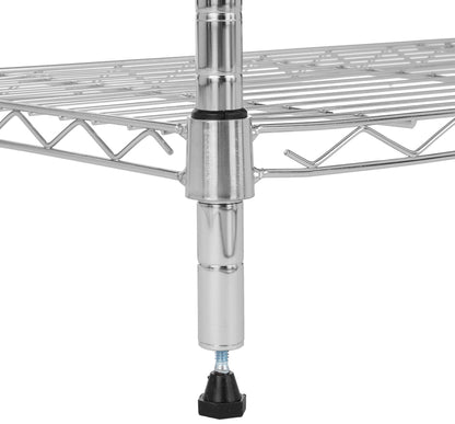 Amazon Basics Schwerlastregal 5 Böden – Chrom, 91x36x183 cm