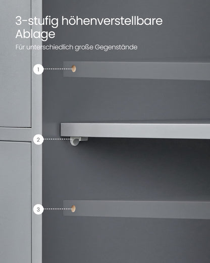 VASAGLE Badezimmerschrank LHC041P36 mit 4 Schubladen, taubengrau