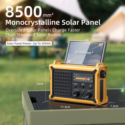Mesqool CR1030 Solar-Kurbelradio, AM/FM Notfallradio mit Powerbank
