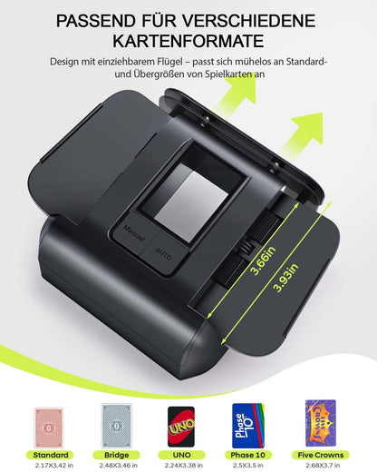 OBLITZON Elektrische Kartenmischmaschine für 1-2 Decks, 2000mAh