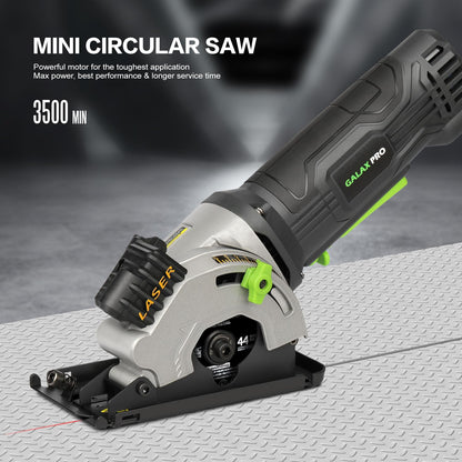 GALAX PRO Mini-Kreissäge 580W mit Laserführung und 3 Sägeblättern 85mm