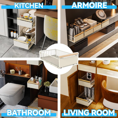 iHomara Schubladen-Organisator 2 Stk. Metall 53x30x16cm