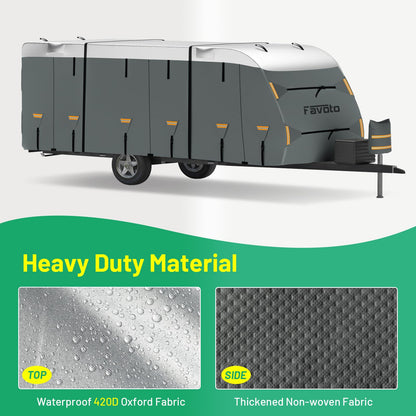 Favoto Abdeckplane Wohnwagen Schutzhülle - wasserdicht 610x250x220cm