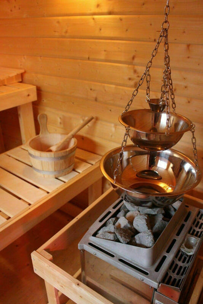 Sauna Zeremonie Deluxe Verdampferschale Edelstahl - Maxi 3 Schalen