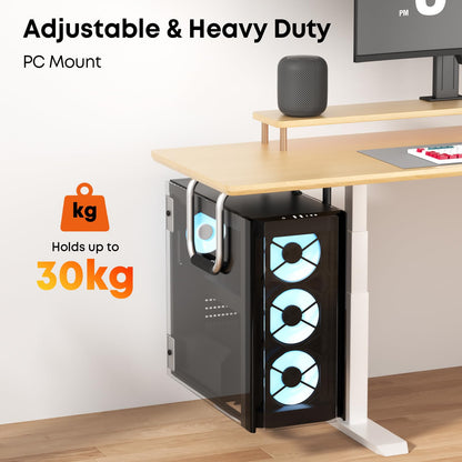 Robuste verstellbare PC-Halterung Unterbau – Schwarz