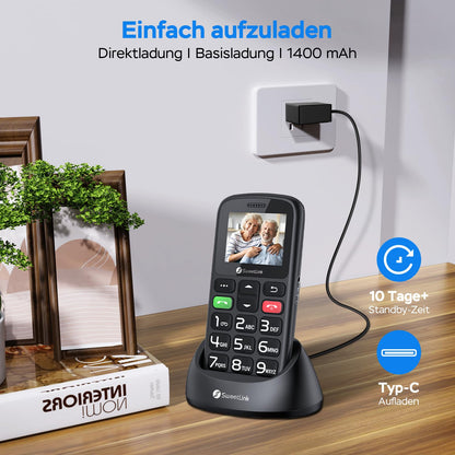 SweetLink S2PLUS 4G Seniorenhandy mit SOS-Taste und Ladestation