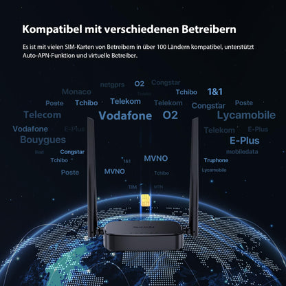 Tenda 4G03 Pro LTE Router mit SIM-Kartenslot und LAN/WAN-Ports