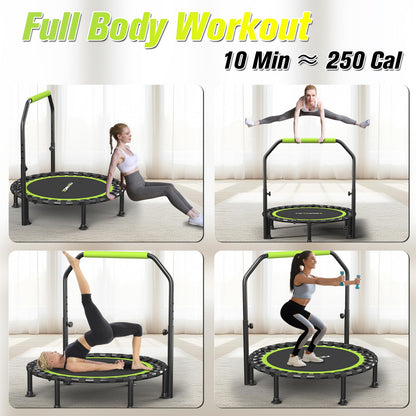 ZCMHAXJ Trampolin klappbar, Ø 101,6 cm, bis 204 kg, mit Haltegriff