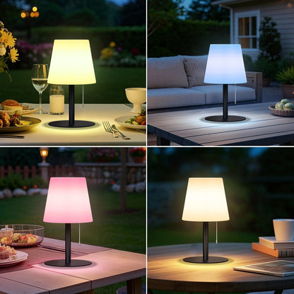 uuffoo Solar Tischlampe Outdoor 2 Stück IP44 RGB Kabellos Schwarz